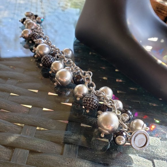 Vicenza Sterling Spinel Bead Charm Bracelet - Picture 2 of 2